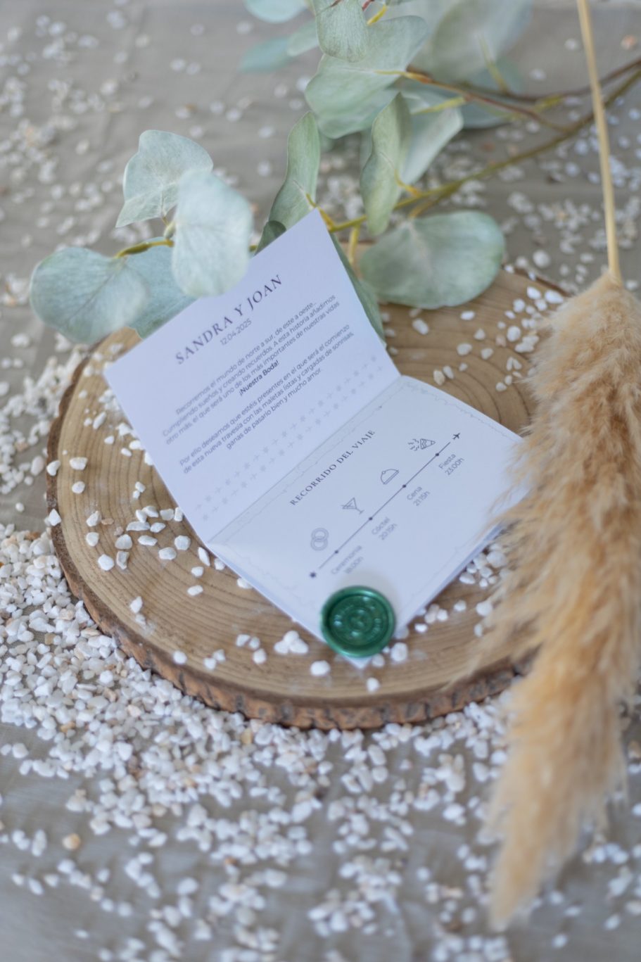 invitación de boda pasaporte diseño viajero Valencia