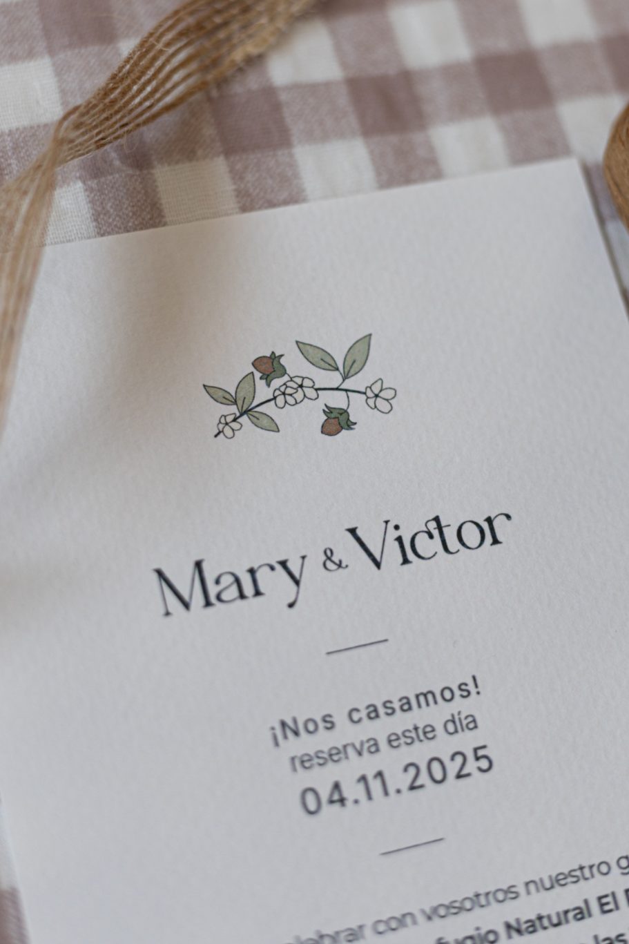 Invitación de boda rustica