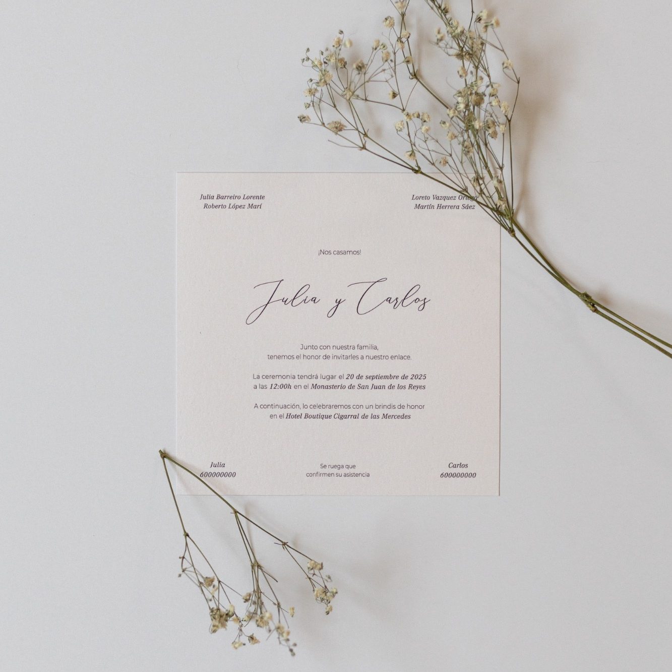 Invitación de boda clásica